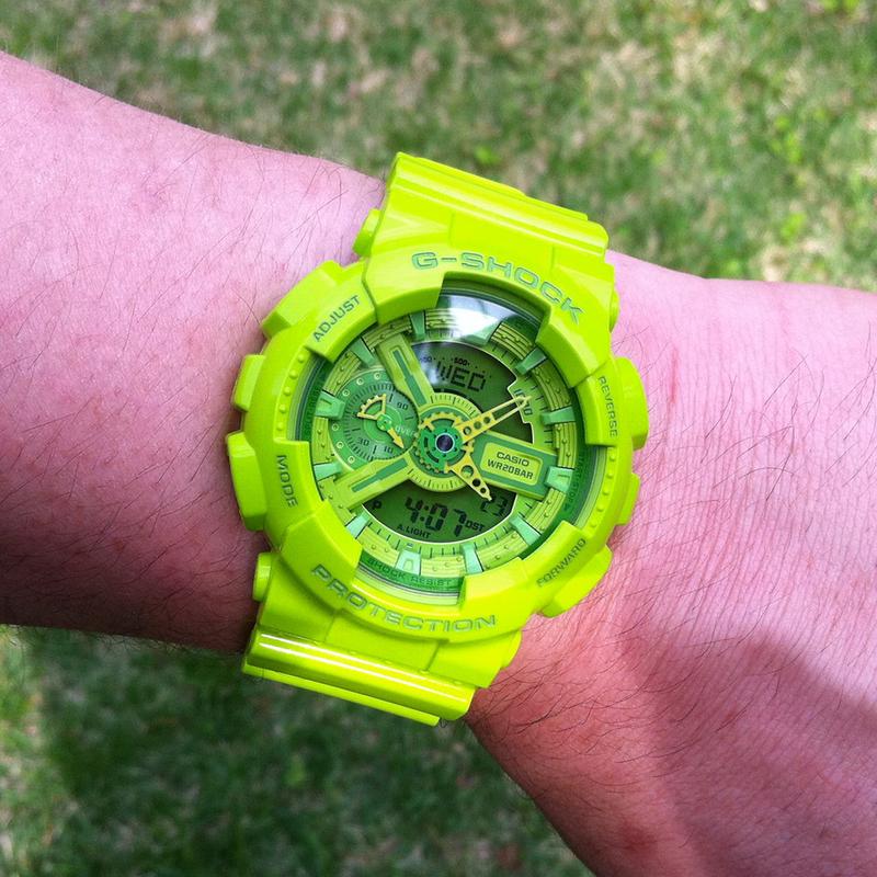 Casio LCD/Pointer Dual Display Series G-SHOCK Fancy Color Vibrant Street Dual Display Movement Quartz Movement Resin Strap Japanese and GA-110B-3D
