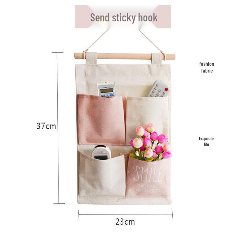 Multi-layer Fabric Hanging Storage Bag for Dormitory and Wardrobe Door, Wall-Mounted Phone Organizer