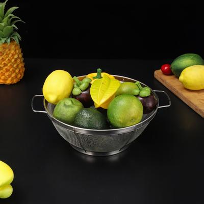 Stainless Steel Colander Fine Mesh Colander with Handles And Resting Base Fast Draining Strainer for Kitchen Use Meal Prep