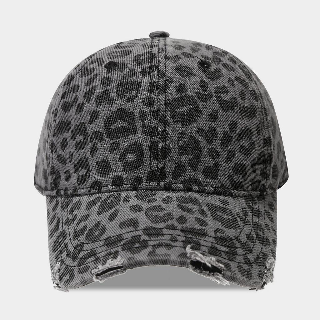 Leopard Print Baseball Cap Y2K Baddie Style Unisex Hat for Women and Men Adjustable Curved Brim Retro Street Fashion Cap