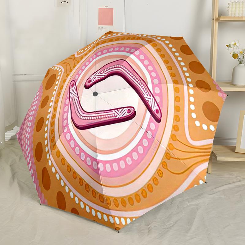 Ombrello Automatico Tartaruga Marina Stippling Indigeno, Design Compatto con 8 Stecche, Adatto per Tempo Libero all'Aperto e Uso Quotidiano - Regalo Ideale