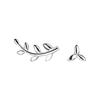 Leaf Stud Earrings Women's Literary Temperament Leaf Asymmetrical Earrings Fashion Simple Korean Version Niche Design Accessories