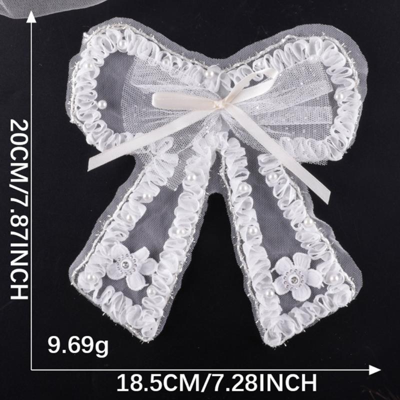Bows Patches Lace Bows Decorative Patches Bows Sew On Applique Bowknot Embroidered Patches for Clothes Brooch Hairclip
