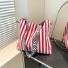 Summer Striped Cloth Bag High Value Lazy Relaxation Shoulder Bag Large Capacity Light Leisure Commuting Shoulder Bag Women