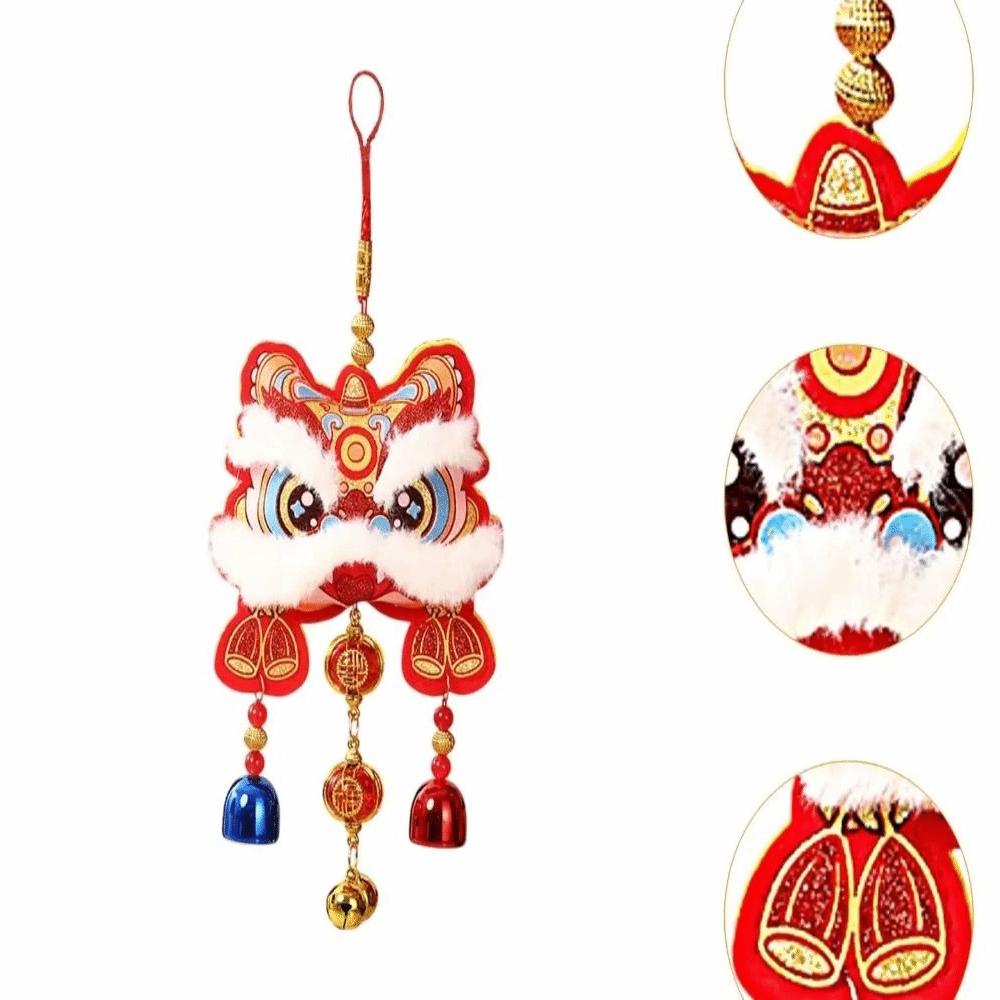 Waking Lion Blessing Wind Chime Cartoon Blessed Bag Pendant Wall Hanging Door Decor