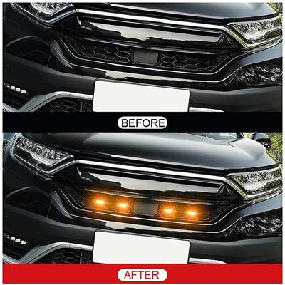 Lumières LED pour voiture 4 pièces Lumière LED pour calandre avant Lumière d'avertissement de sécurité Faisceau pour Honda CRV 2017-2024 Accessoires de voiture Lampes de signalisation LED