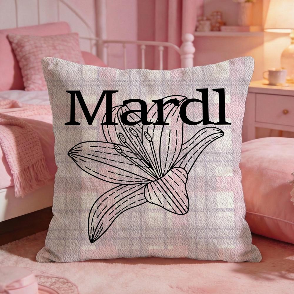 

MMardi MercrediS Brand Logo Cushion Cover Premium Comfort Reversible Pillow Cove Two In One Design For Any Room Car Interior 30X30cm