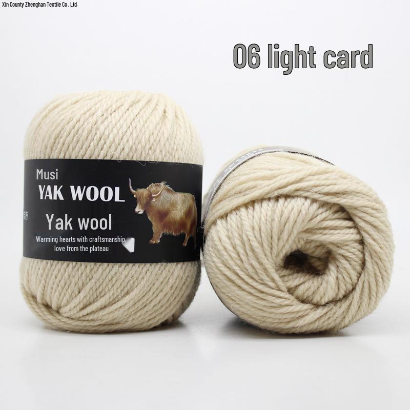 Yak Wool 3-Ply Hand-Knitted Medium-Thick Yarn for Sweaters, Coats, Scarves, and Hats (DIY).