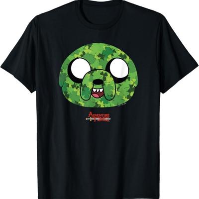 Adventure Time St. Patrick's Day Shamrock Camouflage Jake T-Shirt