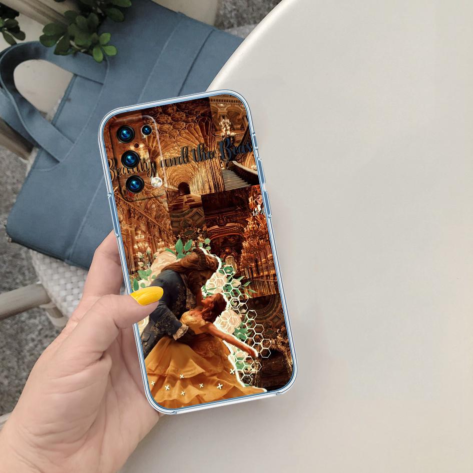 CJ18 Beauty and the Beast Soft Shell Transparent Phone Case for Motorola Moto G7 G8 G9 G84 G85 G73 G24 G15 Z2 Play Power Plus