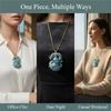 1Pcs Vintage Jewelry Ethnic Auspicious Gourd Blue Imitation Jade Pendant Necklace For Women Traditional Outfit Accessory Gift