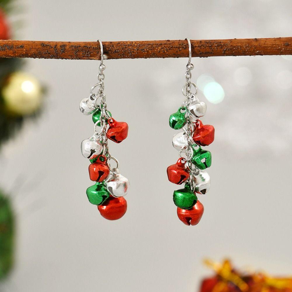 Earrings Christmas Bell Jewelry Set Necklace Xmas Clavicle Chain Sweet   Women