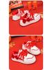 2025 Winter New Arrivals: Girls' Versatile Red Casual Sports Shoes for Middle and Big Kids