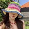Handwoven Crochet Bucket Hat Wide Brim Summer Sun Protection Lightweight Breathable Casual Beachwear Accessory