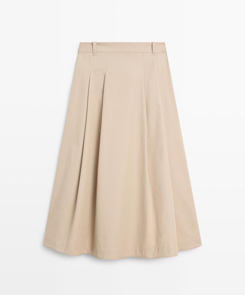 Masimodutti Box Pleated Midi Skirt