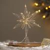 12.6 Inch Creative Christmas Star Tree Topper LED Lights Glitter Christmas Tree Decoration Warm White Lights Light Up Party Prop