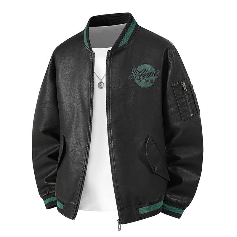 New autumn men's leather jacket large size leather jacket high sense American high street leather jacket men's jackets