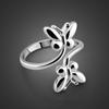 Butterfly Ring Electroplated Thick White Gold Women'S Ring Open Design Jewelry