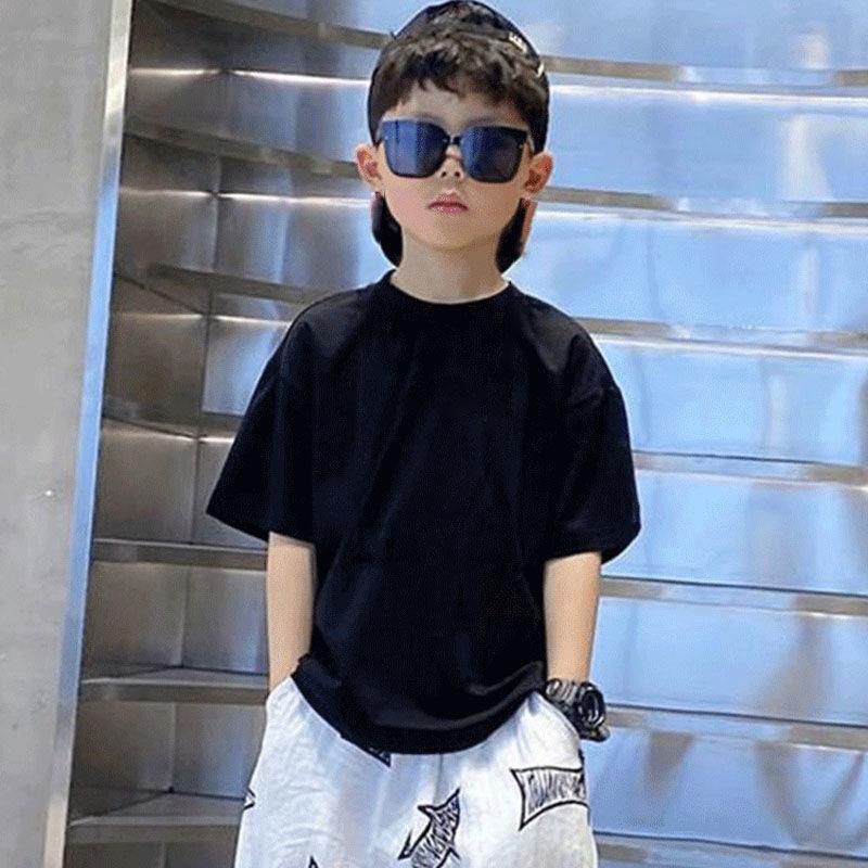 Boys Breathable Cotton Short Sleeve T-Shirt - Summer 2026 Style 160 (Recommended Height 150-160cm)