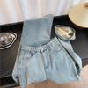 Women's Light Blue High Waist Plus Velvet Wide Leg Jeans, Winter 2025, Loose Fit, Thickened Slimming, Plus Size, Straight Leg.