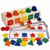 Wooden Shape Sorting Box Preschool Toy with Cards Educational