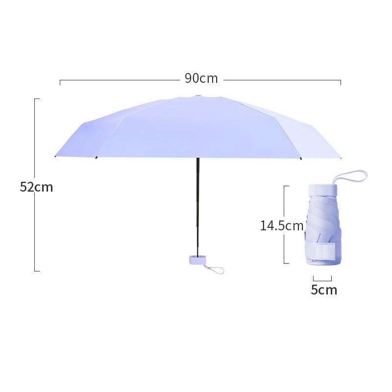 Mini Regenschirm Sonne Regen Taschen Reise Regenschirm UV-Schutz Vinyl Faltbarer Regenschirm Sonnenschirm Taschenschirm Kapsel