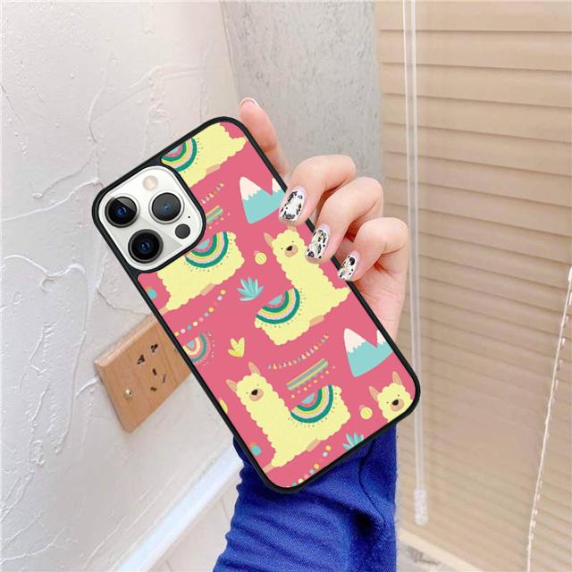 Llama Alpaca Face Animal Cactus Phone Case For apple 16 11 12 13 14 Pro Max Plus for coque