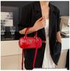 Women's 25th Anniversary Glossy Solid Color Bowling Handbag - Versatile Shoulder & Crossbody Bag
