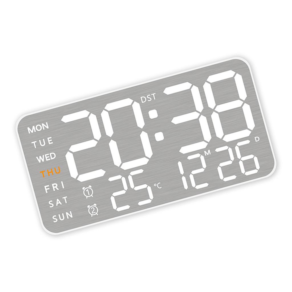 Metal LED Digital Alarm Clock Featuring 12/24 Hour Format and DST Function Powered By Type C or Battery