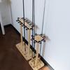 FINNECT Wooden Rod Stand, 8-Piece Set, Assembled, Natural Wood, Holds 8 Rods, Fishing Tackle Storage, Easy to Use, Walnut Color