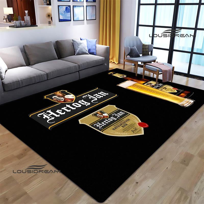 Hertog jan LOGO Teppich Wohnzimmer Schlafzimmer rutschfeste Teppiche Yogamatte Outdoor-Teppich Kawaii-Teppich Läufer Geburtstagsgeschenk