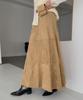 Baseukala Suede Flare Long Skirt (3Colors)