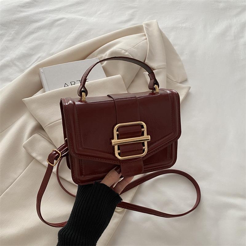 Fashion ins simple women's bag portable small square bag women's spring new shoulder messenger bag new design