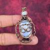 Evil Eye Rainbow Moonstone Pendant Copper Wire Wrapped Jewelry Gemstone Pendant