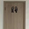 2 Acryl-Spiegel-Wandaufkleber für Toiletten, mit kreativen männlichen und weiblichen Figuren als Badezimmer-Schildern