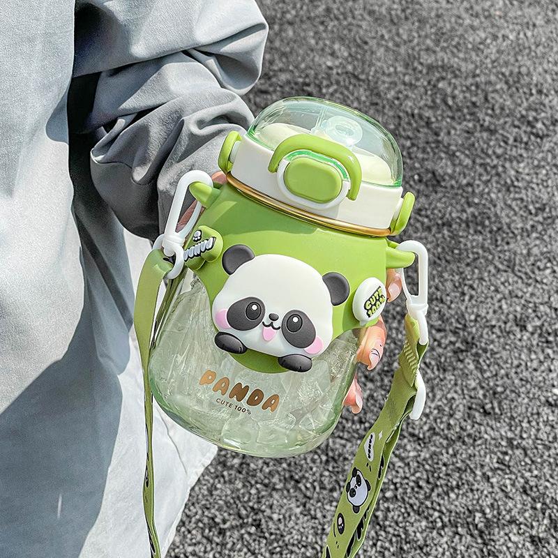 Large Capacity Panda Water Cup, Special for Children To Go To School, Girl Straw Cup, Cute Primary School Student Kettle