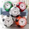 1pc Soccer-Themed Alarm Clock with Vibrant Soccer Ball Design - Sporty White ABS Plastic, Battery-Powered, Alarm & Music Ringtones