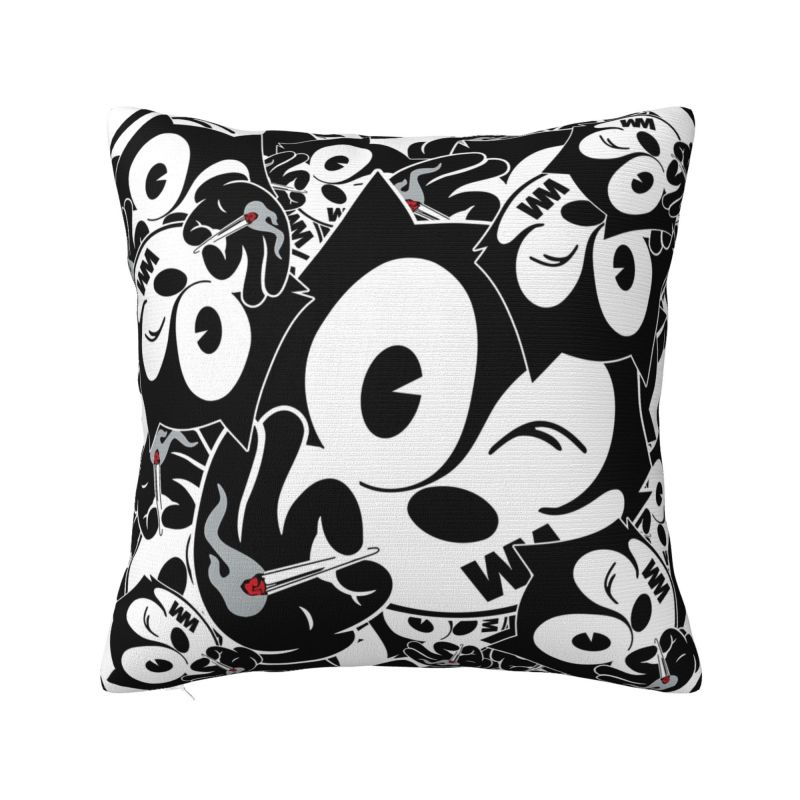 Custom Disney Felix The Cat Anime Pillow Case 40x40cm Decorative Cartoon Kawaii Luxury Cushion Cover Soft Pillowcase