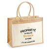Jute Tote Bag with Pocket Property of the Best Accountant Gift for Man Humor Father's Day Retirement Colleague Work Large Shopping Bag