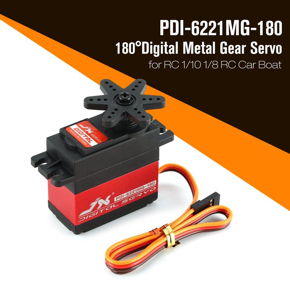 Buy JX PDI6221MG180 180°Digital Metal Gear Servo for RC 1/10 1/8 RC Car Boat at affordable