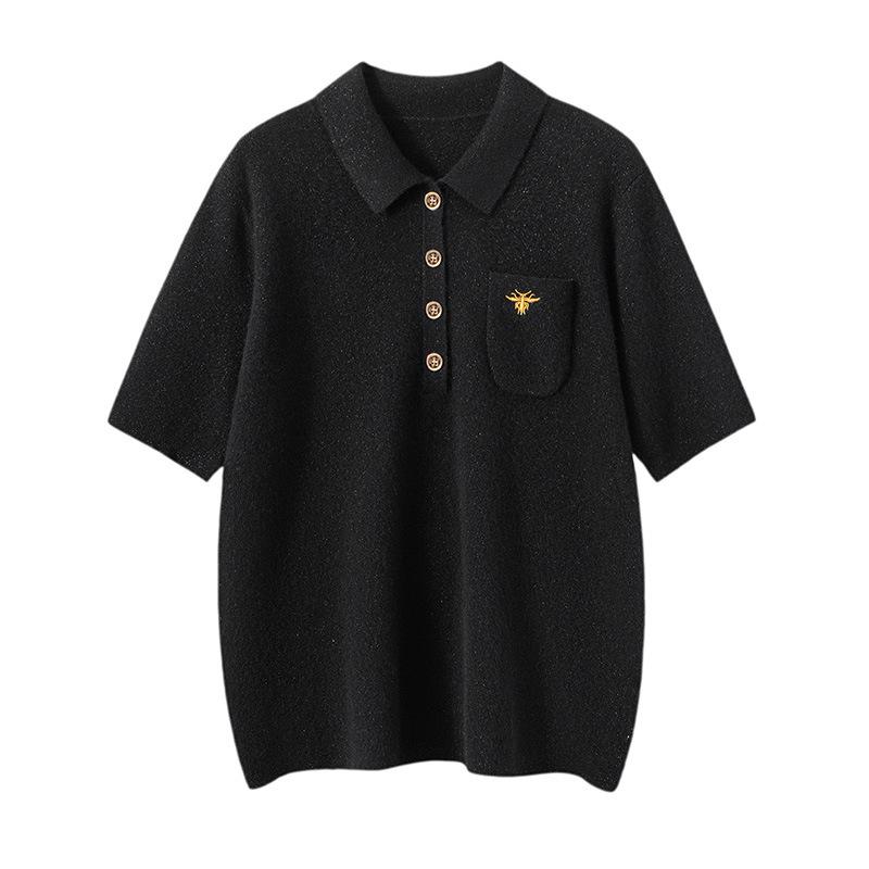 Women's Pure Cashmere Lapel Sweater - Autumn/Winter Loose Polo Knit Jumper