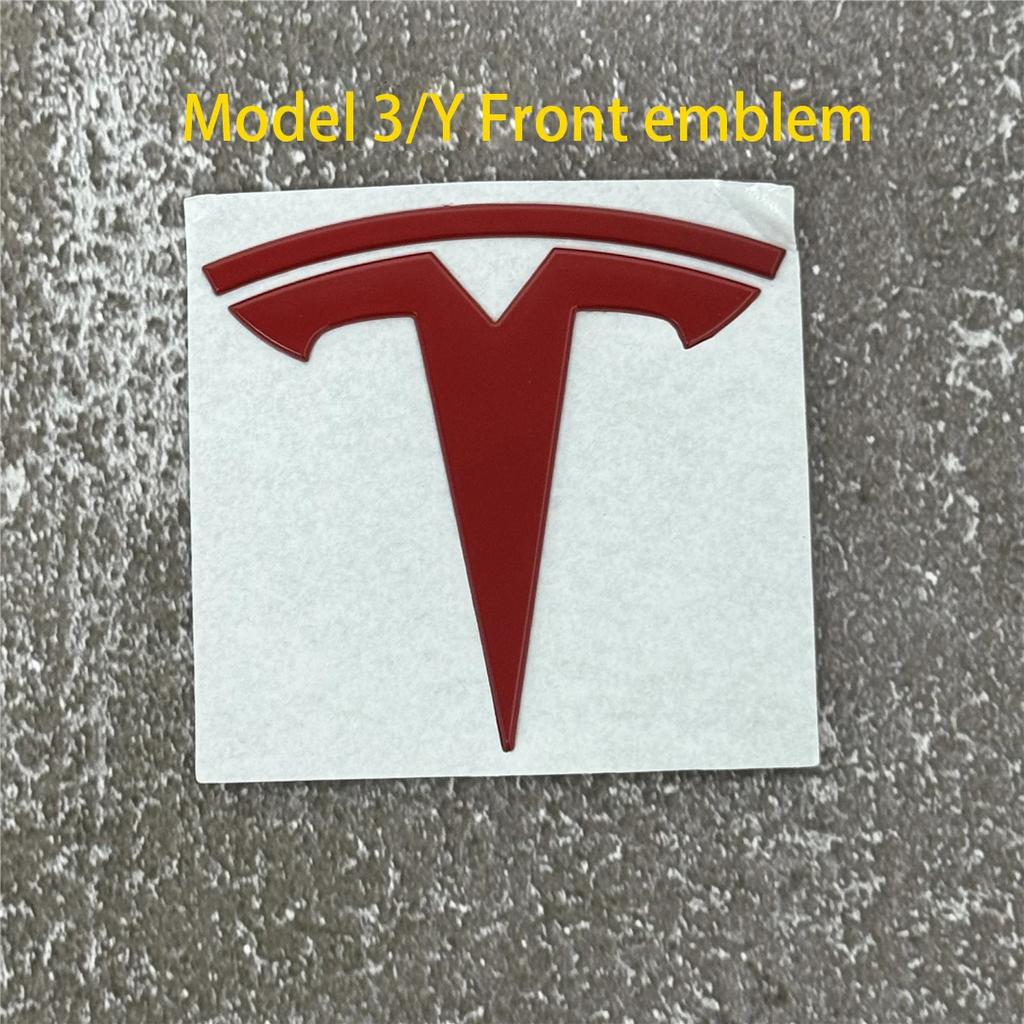 100% Authentic Tesla Model 3/Y Metal Logo Emblem - Front or Rear Trunk Replacement Kit Exterior Decoration Parts Car Accessory