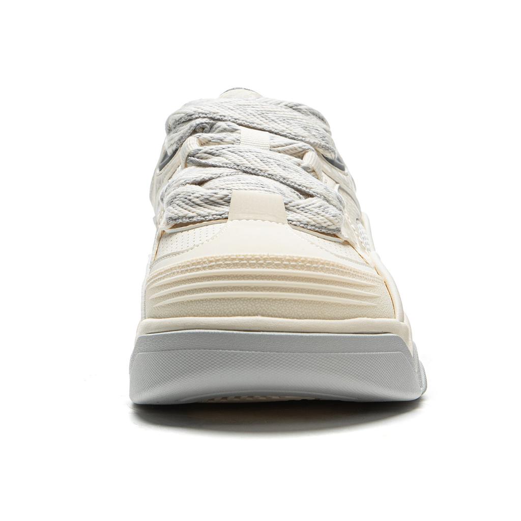 New LiNing Zhi Cheng 2.0 Thump Shoes Abrasion Resistant Height Increasing Low Top Skateboard Shoes Men's White Gray AGCV327-3