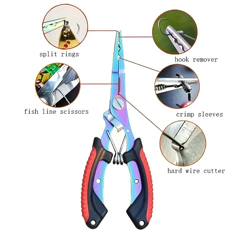 Echipament de pescuit Clești de pește Ergonomie Anti-alunecare Rezistență ridicată Multifuncțional Tăietor Linie de pescuit Clești pentru cârlige legate