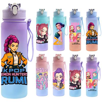 750 ml Waterfles K-Pop Demon Hunters Bedrukt Grote Capaciteit Drinkbeker Draagbare Buitensporten Waterbeker Kinderen Kind Cadeau