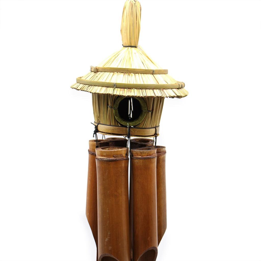 Birdhouse With Wind Chimes Round Seagrass 56x20cm
