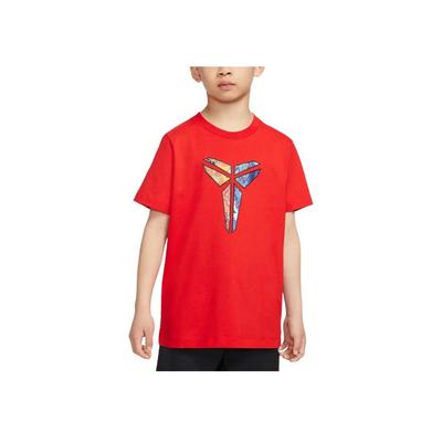 T-shirt SS25 Seria Kobe Okrągły dekolt Miękki Casual Krótki rękaw Top dla dzieci Czerwony IH2218-600