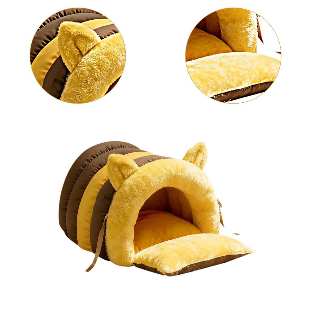 Cat Nest in The Shape of A Bee, Soft And Cute Bed for Indoor Cats, Small Pets, Kittens