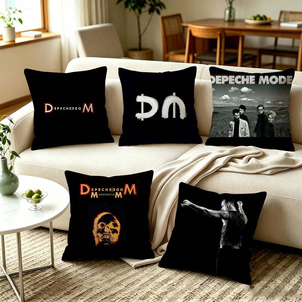 D-Depeche Mode Synth Pop Rock Band Retro Square Double-Sided printed Pillow Case Bedroom Bedside Pillow Sofa Cushion Cover