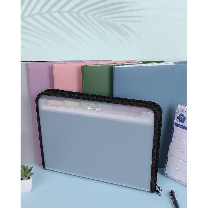 Document Organizer, Accordion Folder with Front Pocket, 7 Pocket Expanding File Folder, Letter Size, Important Document Folder with Double Zipper,